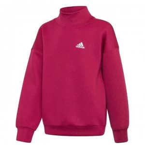 image of adidas Girls Warm A.R. Sweat Track Top Hoodie - Power Berry