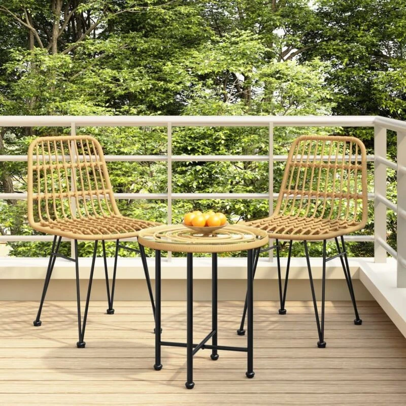 Image of vidaXL Garden Chairs 2 pcs 48x62x84cm PE Rattan, Brown 319428