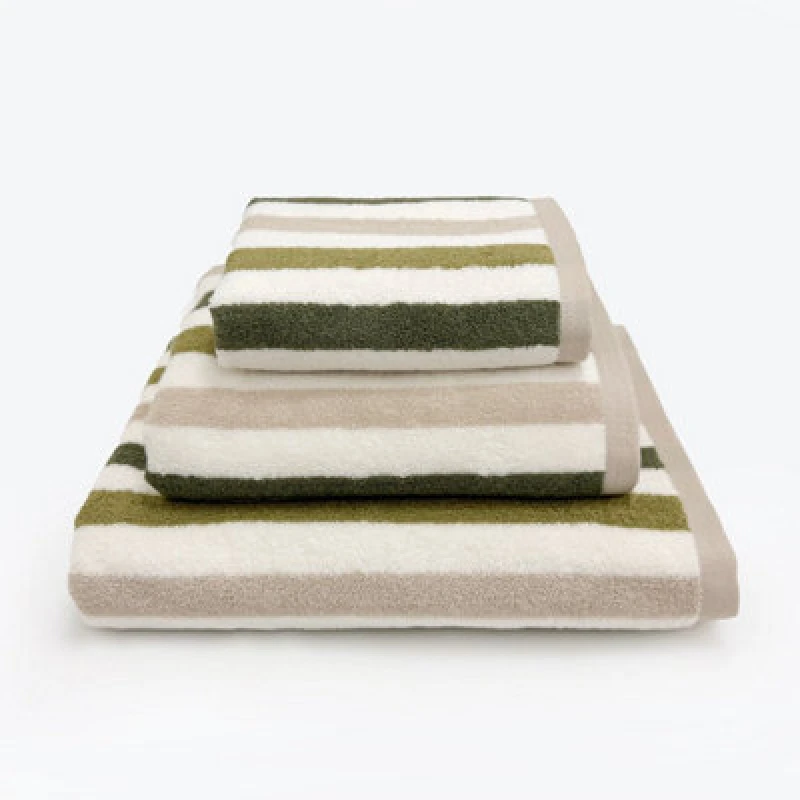 Image of Allure Bath Fashions Cali Luxury Striped Hand Towel - Green