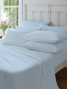 image of Catherine Lansfield Soft N Cosy Brushed Cotton Extra Deep King Size Fitted Sheet - Blue