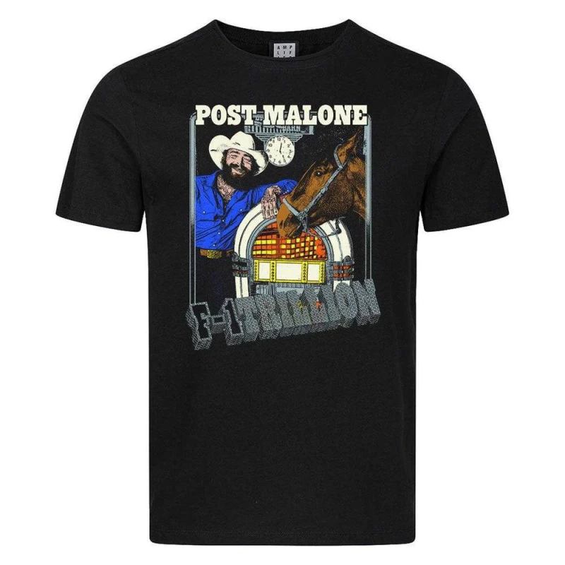 Image of Amplified Mens F-1 Trillion Post Malone T-Shirt in Black Size: Large Black Male L