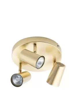 Image of Inlight Harvey 3-Light Ceiling Spotlight Satin Brass