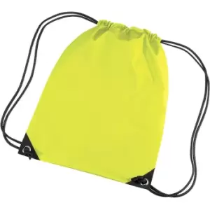 Premium Gymsac Water Resistant Bag (11 Litres) (Pack Of 2) (One Size) (Fluoresent Yellow) - Bagbase