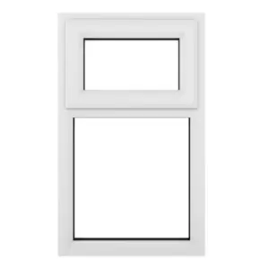 Image of Crystal uPVC Window A Rated Top Hung Opener over Fixed Light 1190mm x 965mm Clear Glazing - White