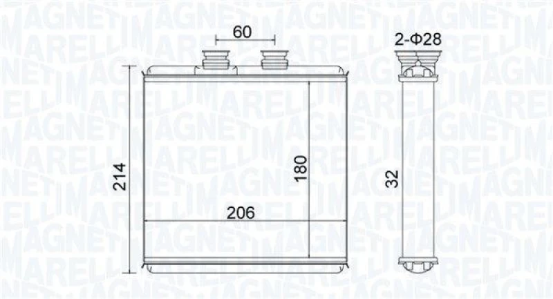 Image of MAGNETI MARELLI Heater matrix MAGNETI MARELLI 350218510000