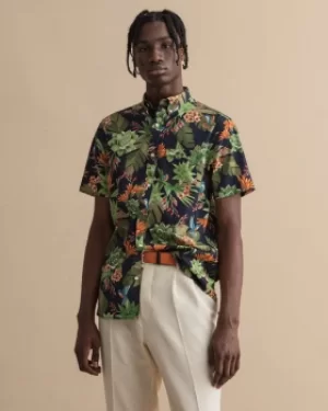 Image of GANT Regular Fit Short Sleeve Humming Garden Print Shirt