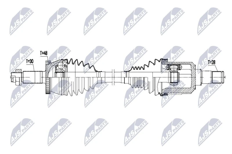 Image of NTY NPW-HY-666 Drive shaft 7-Speed Dual-Clutch Transmission, Front Axle Left Drive Shaft (13)