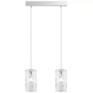 image of Italux Sense - Modern Hanging Pendant Chrome 2 Light with Matt Shade, E27