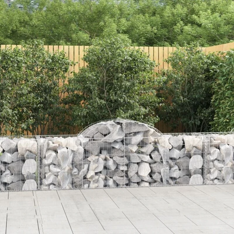 Image of VIDAXL Arched Gabion Baskets 2 pcs 200x50x60/80cm Galvanised Iron Vidaxl 8720845568610