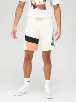 Image of adidas 3-Stripe Tape Shorts - White/Blue Size M Men