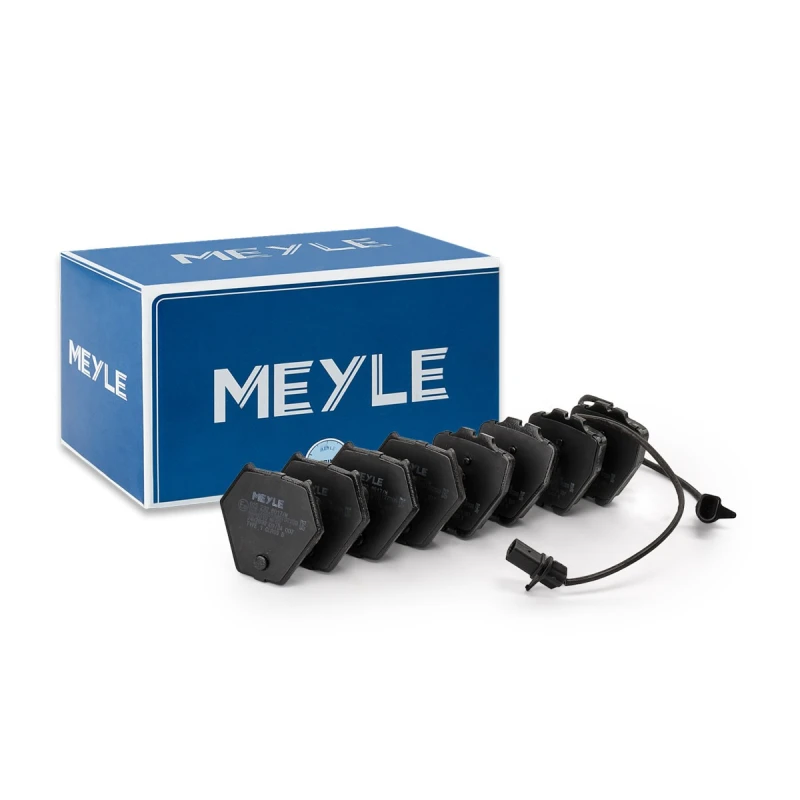 Image of MEYLE 025 232 8017/W Brake pad set Front Axle, incl. wear warning contact, Original Quality, with anti-squeak plate Brake Pad Set,disc brake (402)