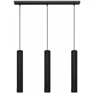 image of Helam Tuba Straight Bar Pendant Ceiling Light Black 60cm