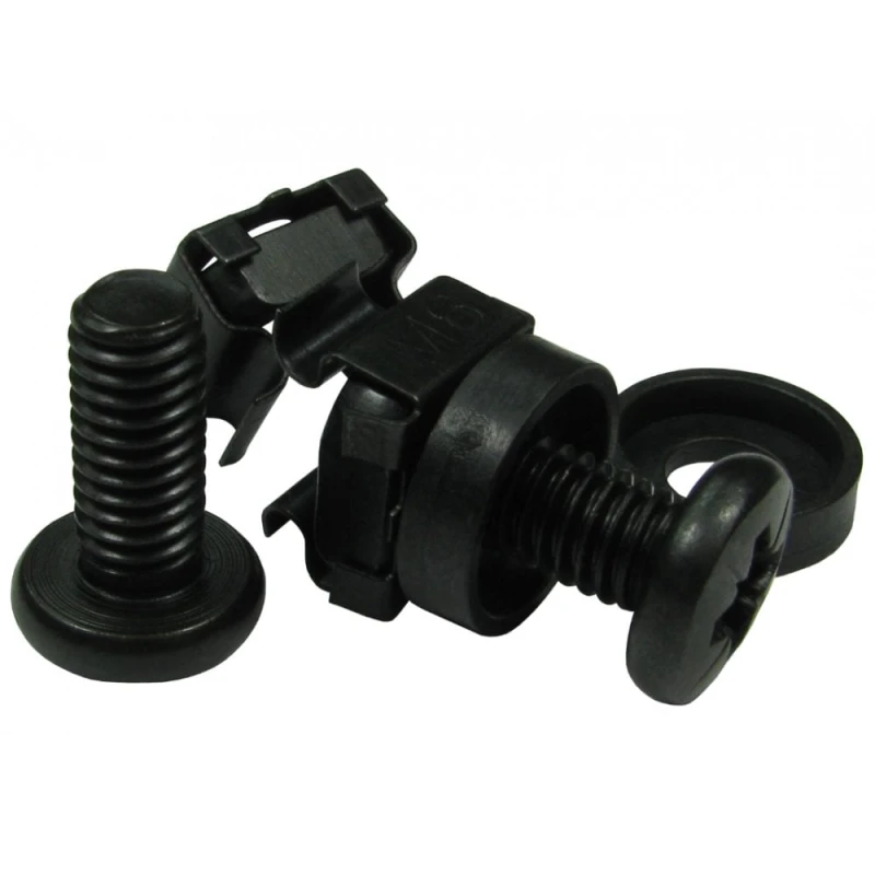 Image of Cables Direct CDL Pack of 10 M6 Cage Nuts Black