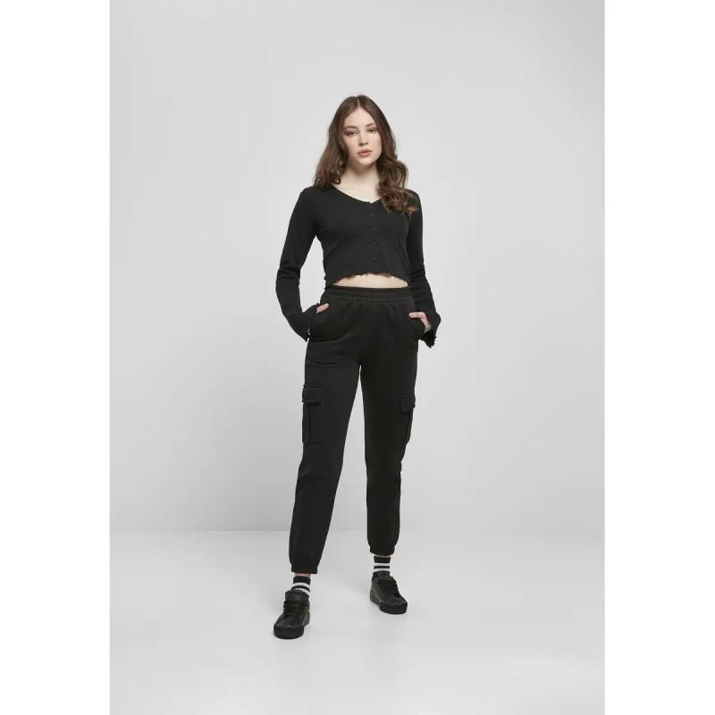 Image of Urban Classics Womens trousers Urban Classics high waits cargo Noir Female S