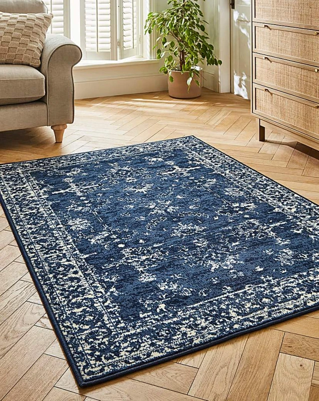 Image of Homemaker Maestro Vintage Woven Rug Navy - Homemaker - Size: 160X230 Navy 160X230 WB89102