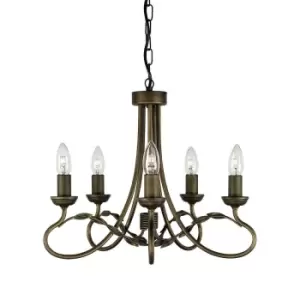Image of 5 Bulb Chandelier Hanging Pendant LIght Black Gold LED E14 60W Bulb