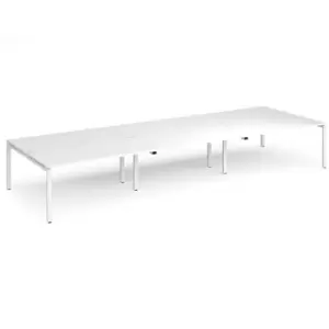 Image of Dams Adapt triple back to back desks 4800mm x 1600mm - white frame, white top