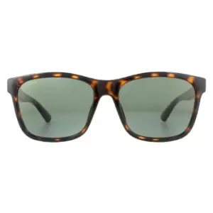 Image of Rectangle Dark Havana Green Sunglasses