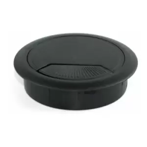 Image of Emuca - pc Computer Desk Plastic Grommet 60mm - Colour Black - Pack of 2