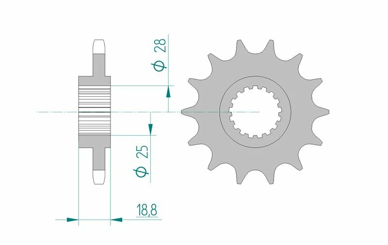 Image of AFAM Steel Standard Front Sprocket 61600 - 525