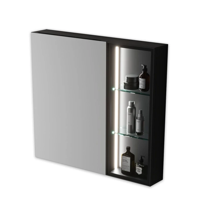Image of ENER-J Rectangular LED Mirror Cabinet, 75x68cms in White Size: 100cm x 100cm White Unisex 100cm x 100 cm