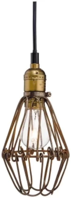 image of Arcade 1 Light Ceiling Pendant Rustic Brown, E27