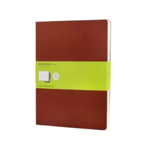 image of Moleskine Cahier Notebook XL Plain Pack of 3, red