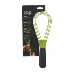 image of Joseph Joseph, Twist 2 In 1 Silicone Whisk, Green