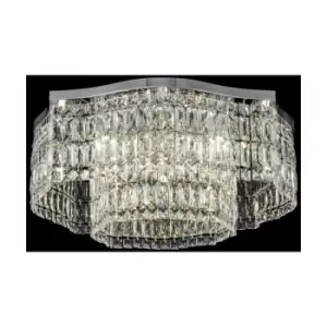 Image of Dune Flush Ceiling Lamp Chrome, 10 Light, E14