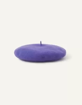 Image of Accessorize Beret Hat in Pure Wool Blue