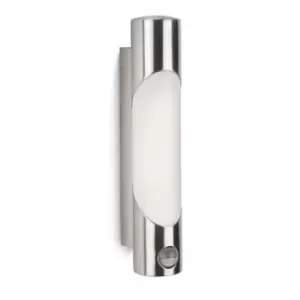 Image of Philips Ecomoods 1x11W Bamboo Outdoor Wall Lantern Inox Stainless Steel - 163404716