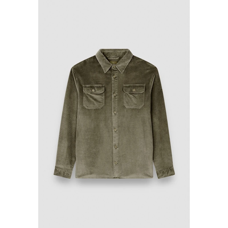 Image of Paul And Shark Mens Corduroy Relaxed Fit Overshirt Khaki male M