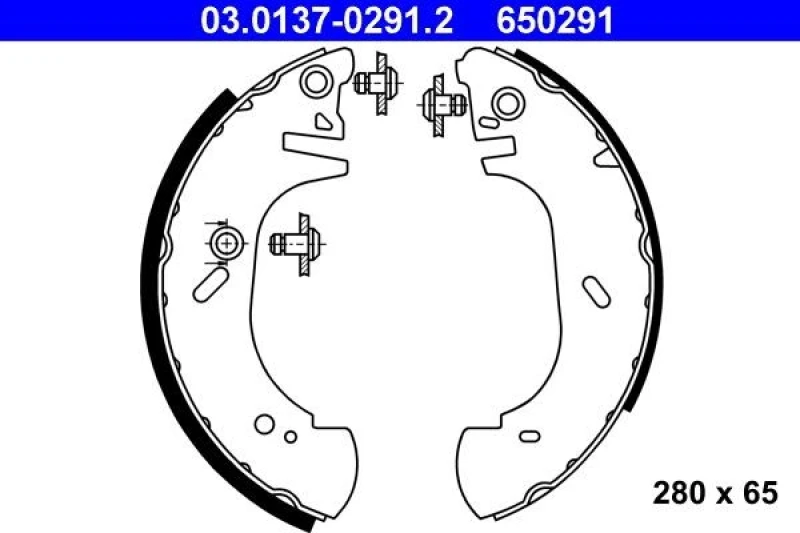 Image of ATE 03.0137-0291.2 Brake Shoes Brake Shoe Set (70)