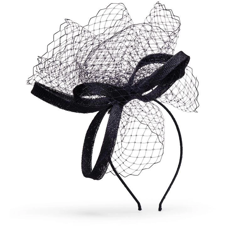 image of Phase Eight Navy Dasha Veiled Headband Fascinator - One size