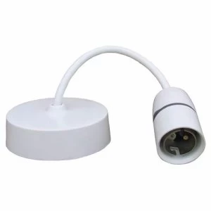 Image of ESR 6" 6 T2 White Bayonet Cap BC Ceiling Rose Light Pendant Set