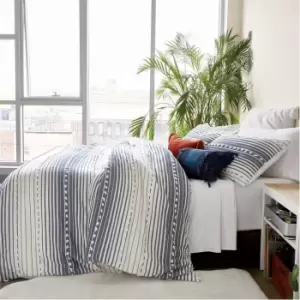 Image of Peri Home Yarn Dyed Tufted Stripe Duvet Cover - Blue