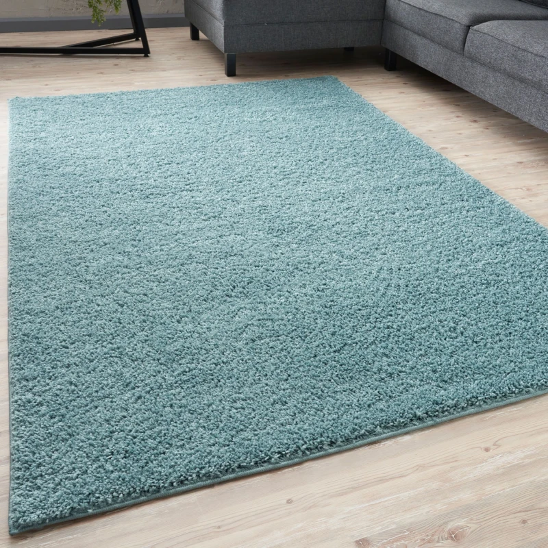 Image of THE RUGS Shaggy Rugs Duck Egg Blue Living Room Rug - Soft Fluffy Thick Carpet For Bedrooms & Kitchen Easy To Clean Home Decor Rugs Duck Egg Blue Unise