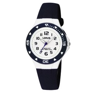 Lorus RRX43CX9 Childrens Watch with textured Blue Polyurethane Strap