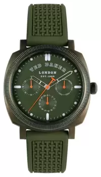 Image of Ted Baker BKPCNS309 Mens Caine Green Dial Green Silicone Watch
