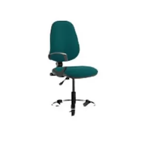 Image of Dynamic Permanent Contact Backrest Task Operator Chair Loop Arms Eclipse I Maringa Teal Seat Without Headrest High Back