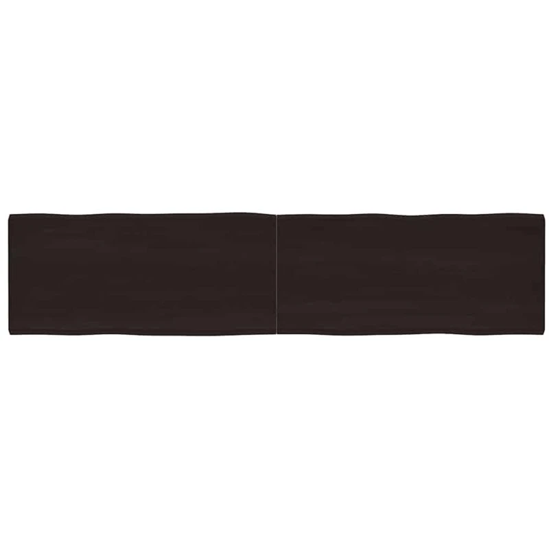 Image of Vidaxl Table Top Dark Brown 220X50X(2-4) Cm Treated Solid Wood Live Edge, Brown 364054