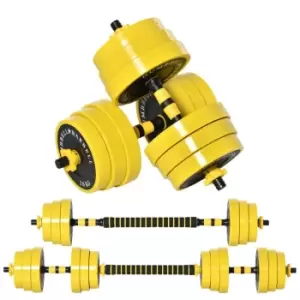 image of Homcom 30Kg Dumbbell & Barbell Adjustable Ergonomic Set Exercise In Home Gym