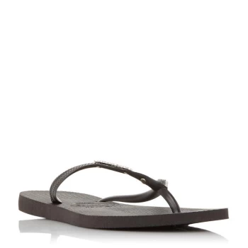 Image of Havaianas 4129769 Crystal Strap Flip Flops - Black