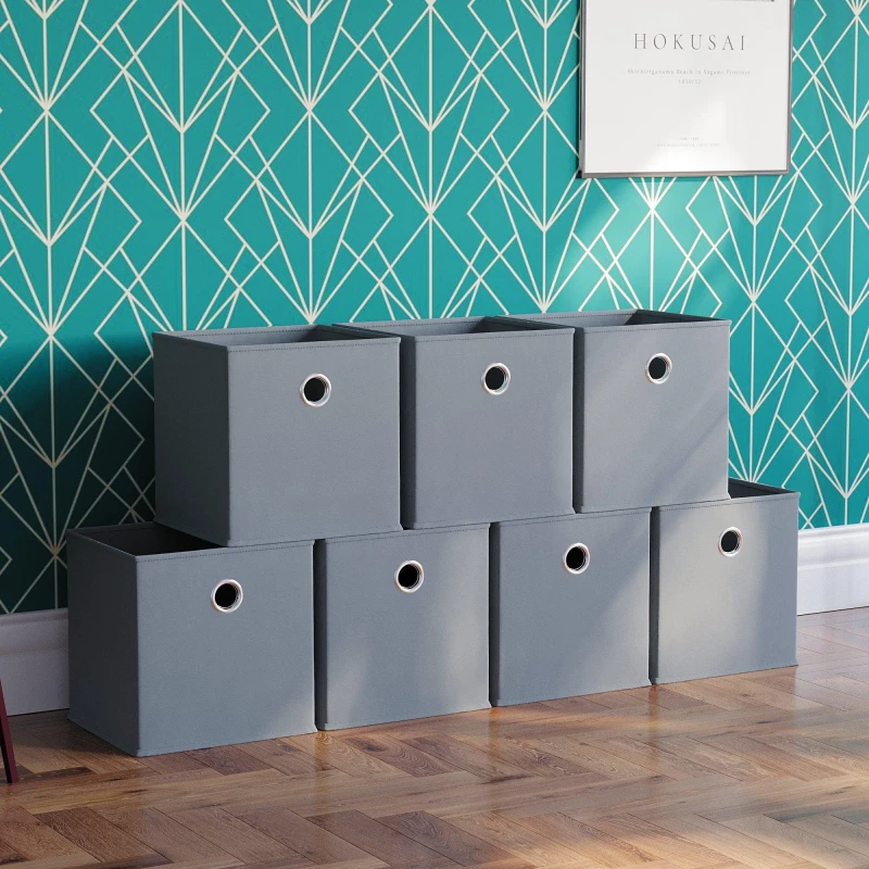 Image of Lassic Vida Designs Durham Cube Storage Basket Set of 7 Grey unisex Set of 7