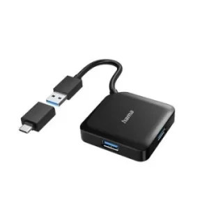 Image of Hama 4 ports USB 3.0 hub Black