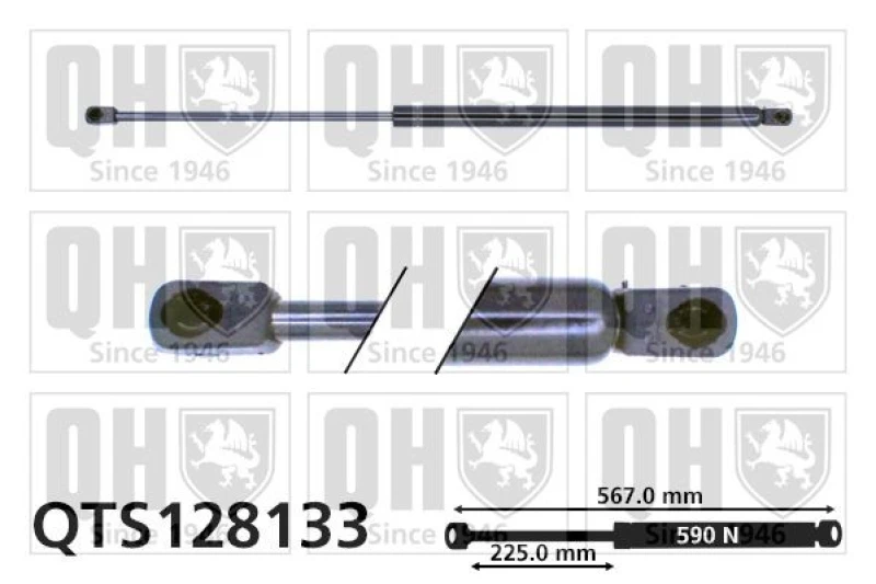 Image of QUINTON HAZELL Tailgate strut QUINTON HAZELL QTS128133