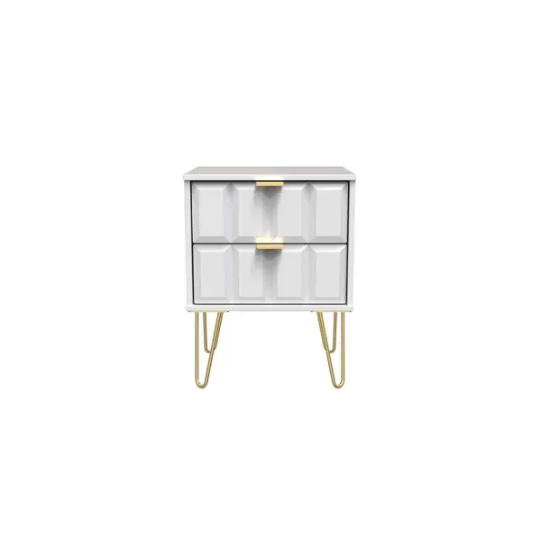 Image of Ready Assembled Cuba 2 Drawer Locker - White Matt