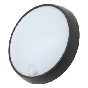 image of Coast Cano 15W LED Large Round Bulkhead With PIR Sensor Black