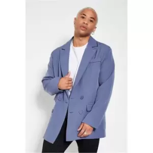 image of I Saw It First Double Breasted Oversized Premium Blazer - Blue