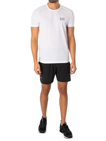 Image of EA7 Ventus 7 T-Shirt & Short Set White Black XL